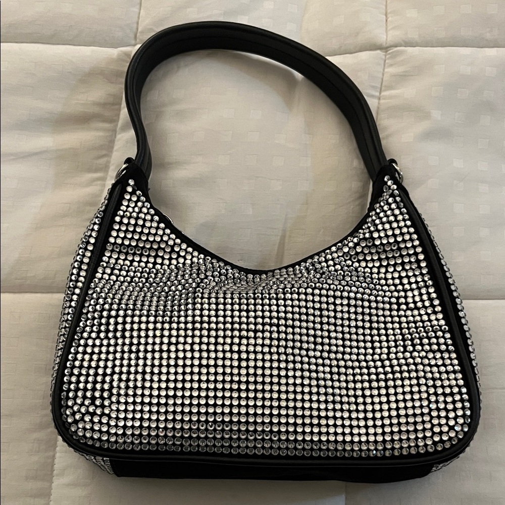 EUC INC black rhinestone evening bag - Picture 2 of 9